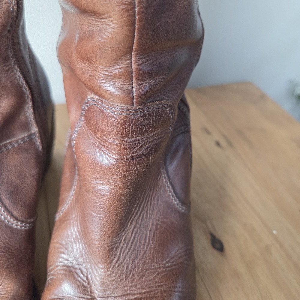 Naturalizer ORA Wide Shaft Riding Boots Sz 9 Distressed Coffee Bean Brown - Picture 11 of 16